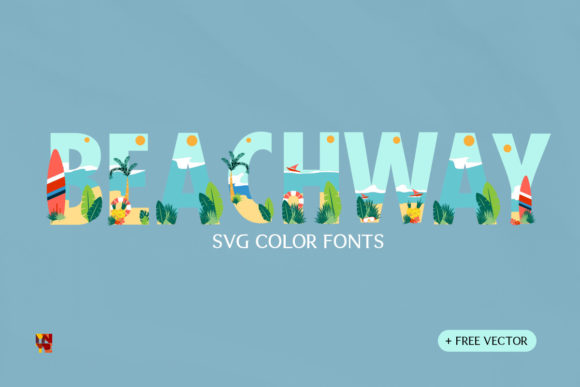Beachway: Artistic Color Display Font for Scroll-Stopping Campaigns