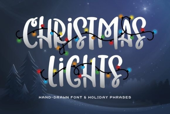 Christmas Lights Font for Holiday Editorial Design