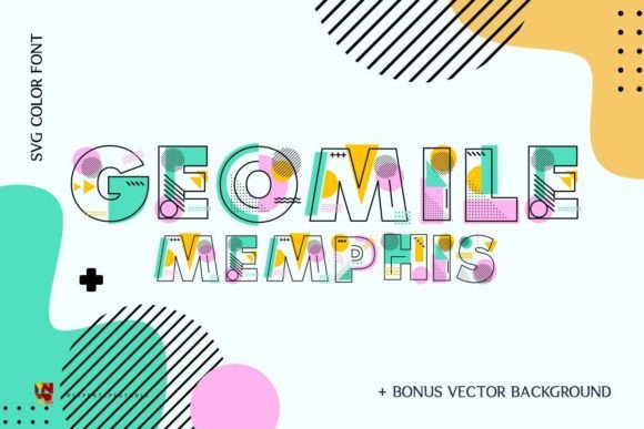 Geomile Memphis: A Bold Geometrical Color Font for Playful Editorial Design