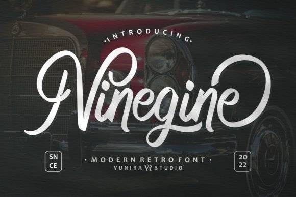 Ninegine: A Modern Script Font for Thoughtful Editorial Design