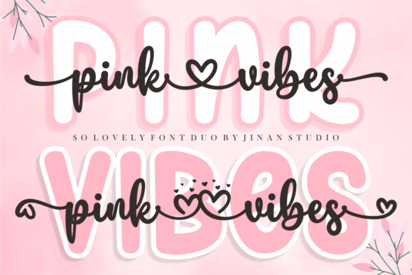 Pink Vibes Duo Font: Romantic Script + Clean Sans Serif for Digital Design
