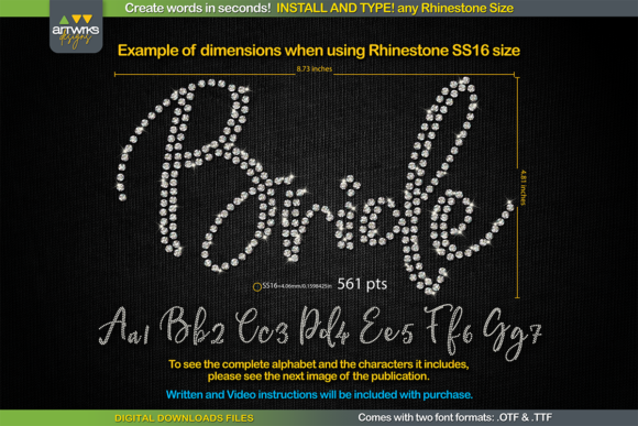 RS01 Cursiva Rhinestone Template TTF — Elegant Script Handwritten Font for Crafters