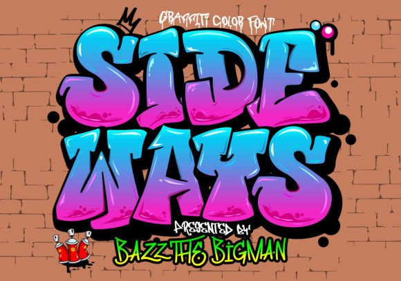 Sideways Graffiti Font for Bold Handmade Designs