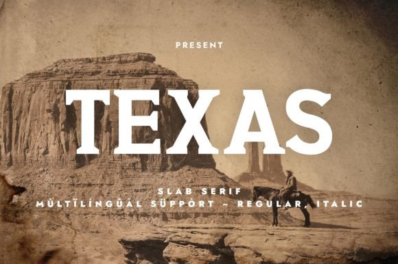 Texas Font: A Bold Slab Serif for Vintage & Western Branding